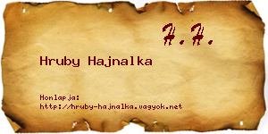 Hruby Hajnalka névjegykártya